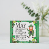 St Patricks Day Irish Leprechaun Green Shamrock Briefkaart (Staand voorkant)