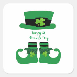 St. Patrick's Day, Irish, Leprechaun, Green Vierkante Sticker