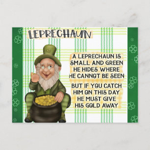 St Patricks Day Irish Leprechaun Poem Briefkaart