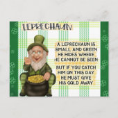St Patricks Day Irish Leprechaun Poem Briefkaart (Voorkant)