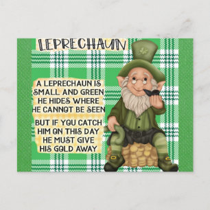 St Patricks Day Irish Leprechaun Poem Green Briefkaart