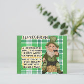 St Patricks Day Irish Leprechaun Poem Green Briefkaart (Staand voorkant)