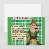 St Patricks Day Irish Leprechaun Poem Green Briefkaart (Voorkant / Achterkant)