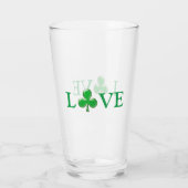 St. Patrick's Day Irish Love Green Clover Shamrock Glas (Achterkant)