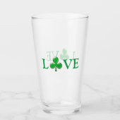 St. Patrick's Day Irish Love Green Clover Shamrock Glas (Voorkant)