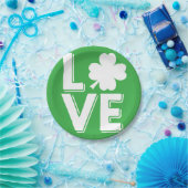St. Patrick's Day Irish Love Green Shamrock Papieren Bordje (Feest)