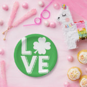 St. Patrick's Day Irish Love Green Shamrock Papieren Bordje (Feest)