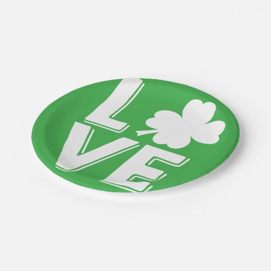 St. Patrick's Day Irish Love Green Shamrock Papieren Bordje (Gekanteld)