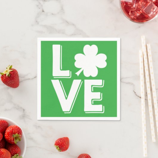 St. Patrick's Day Irish Love Green Shamrock Servetten (Insitu)