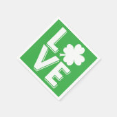 St. Patrick's Day Irish Love Green Shamrock Servetten (Hoek)