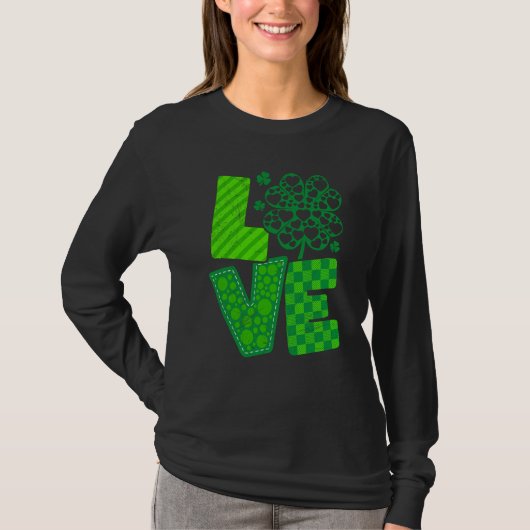 St Patrick's Day Irish love shamrock T-shirt (Voorkant)
