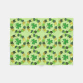 St. Patrick's Day Irish Luck Green Shamrock Clover Fleece Deken (Voorkant (Horizontaal))
