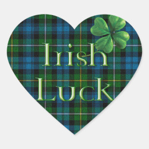 St. Patrick's Day "Irish Luck Tartan" Hart Sticker