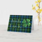 St. Patrick's Day "Irish Luck Tartan" Kaart (Gele Bloem)