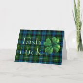 St. Patrick's Day "Irish Luck Tartan" Kaart (Voorkant)