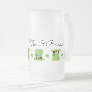 St Patricks Day Irish NAME Shamrock Groene Petten  Matglas Bierpul