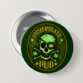 St. Patrick's Day Irish Pirate Pub Button (Voorkant /achterkant)
