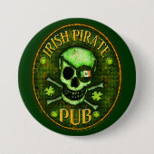 St. Patrick's Day Irish Pirate Pub Button (Voorkant)