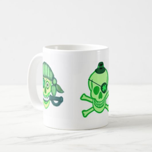 St. Patrick's Day Irish Pirates Koffiemok (Voorkant links)
