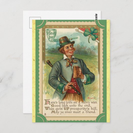 St Patricks Day Irish Poem Briefkaart (Voorkant / Achterkant)