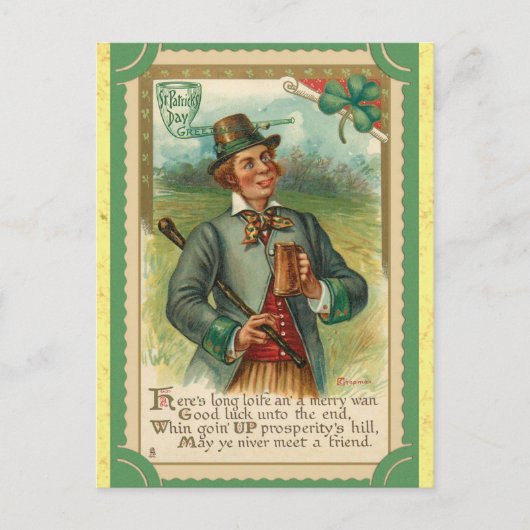 St Patricks Day Irish Poem Briefkaart (Voorkant)