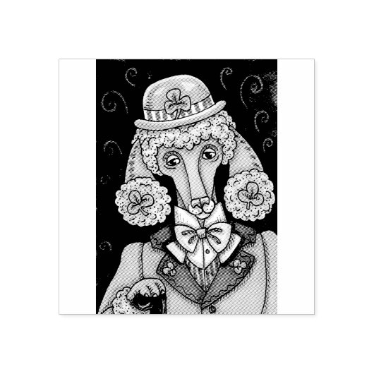 ST. PATRICK'S DAY IRISH POODLE, DOG RUBBER STEMP RUBBERSTEMPEL (Afrduk)