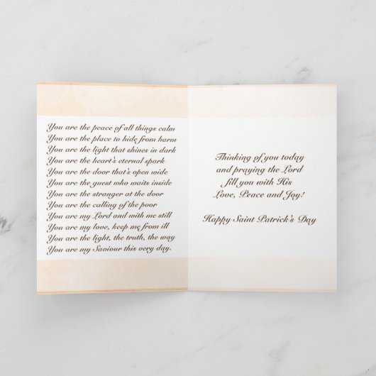 St. Patrick's Day Irish Prayer Custom Kaart (Binnen)