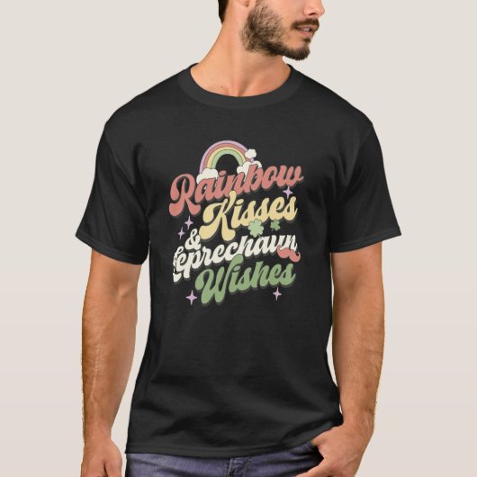 St Patricks Day Irish Rainbow Kisses And Leprechau T-shirt (Voorkant)