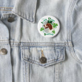 St. Patrick's Day Irish Red & White Setter Ronde Button 5,7 Cm (In situ)