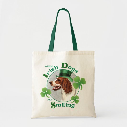 St. Patrick's Day Irish Red & White Setter Tote Bag (Voorkant)