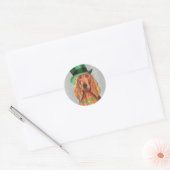 St. Patrick's Day Irish Setter Classic Round Stick Ronde Sticker (Envelop)