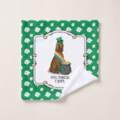 St. Patrick's Day Irish Setter Dog (red 1) Funny Bad Handdoek (Wasdoekje)