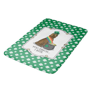 St. Patrick's Day Irish Setter Dog (red 1) Funny Badmat