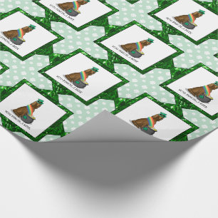 St. Patrick's Day Irish Setter Dog (red 1) Funny Cadeaupapier