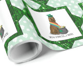 St. Patrick's Day Irish Setter Dog (red 1) Funny Cadeaupapier (Rol Hoek)