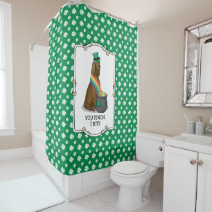St. Patrick's Day Irish Setter Dog (red 1) Funny Douchegordijn