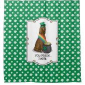 St. Patrick's Day Irish Setter Dog (red 1) Funny Douchegordijn (Voorkant)