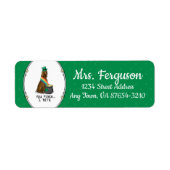 St. Patrick's Day Irish Setter Dog (red 1) Funny Etiket (Voorkant)