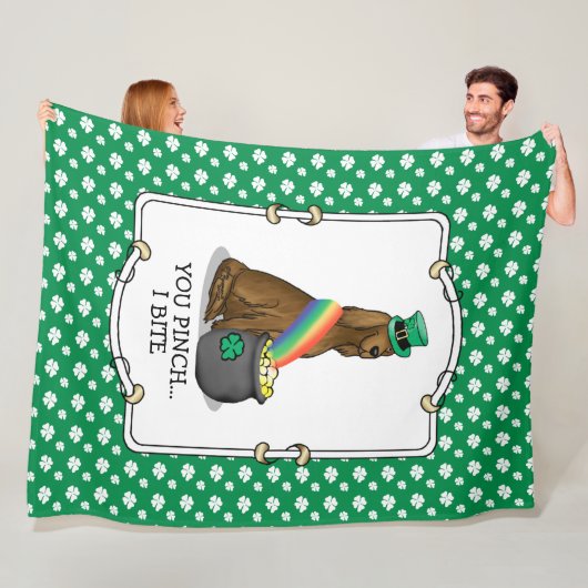 St. Patrick's Day Irish Setter Dog (red 1) Funny Fleece Deken (In situ)