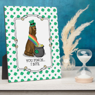 St. Patrick's Day Irish Setter Dog (red 1) Funny Fotoplaat