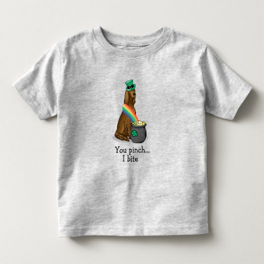 St. Patrick's Day Irish Setter Dog (red 1) Funny Kinder Shirts (Voorkant)