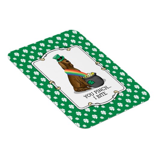 St. Patrick's Day Irish Setter Dog (red 1) Funny Magneet (Rechterzijde)