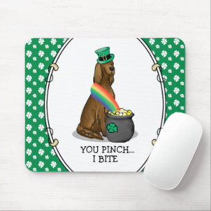 St. Patrick's Day Irish Setter Dog (red 1) Funny Muismat