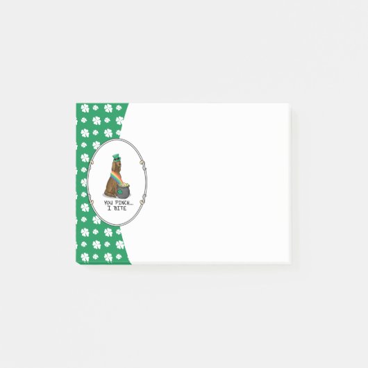 St. Patrick's Day Irish Setter Dog (red 1) Funny Post-it® Notes (Voorkant)