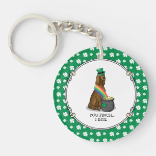 St. Patrick's Day Irish Setter Dog (red 1) Funny Sleutelhanger