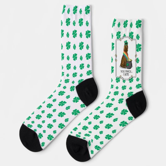 St. Patrick's Day Irish Setter Dog (red 1) Funny Sokken (Links)