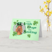 St. Patrick's Day Irish Setter Kaart (Gele Bloem)