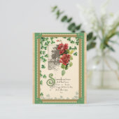  St. Patricks Day Irish Shamrock and Roos Briefkaart (Staand voorkant)