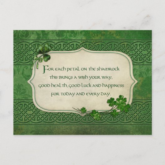 St. Patrick's Day Irish Shamrock Blessing Briefkaart (Voorkant)