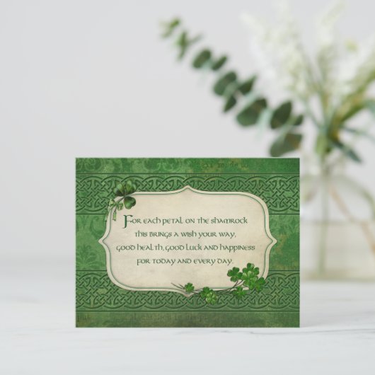 St. Patrick's Day Irish Shamrock Blessing Briefkaart (Staand voorkant)